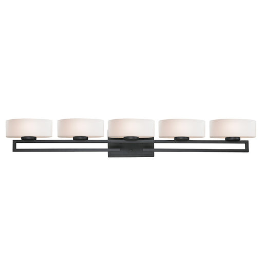 Z-Lite Cetynia 5 Light LED Vanity Light 5.625x41.375x5.875", Bronze, Opal - 3012-5V-LED