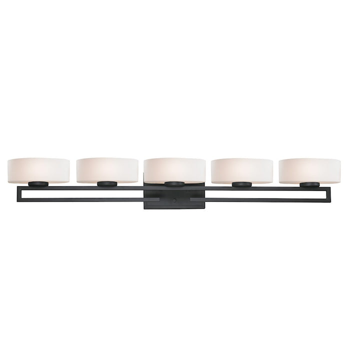 Z-Lite Cetynia 5 Light LED Vanity Light 5.625x41.375x5.875", Bronze, Opal - 3012-5V-LED
