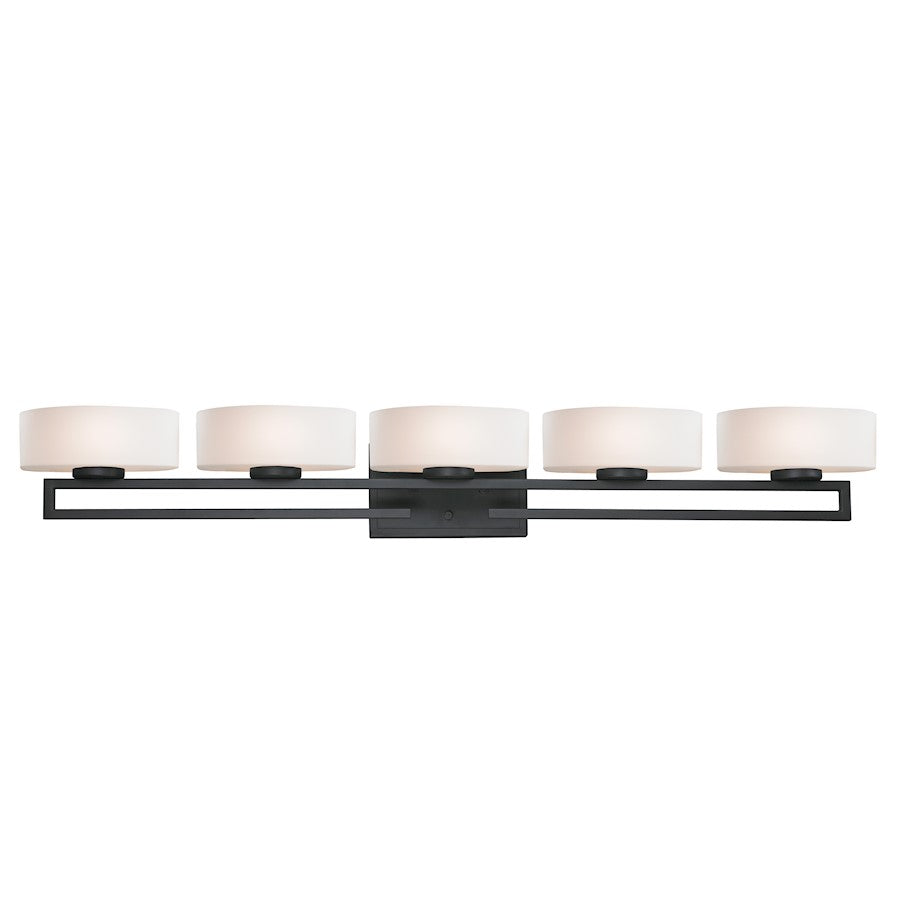 Z-Lite Cetynia 5 Light LED Vanity Light 5.625x41.375x5.875", Bronze, Opal - 3012-5V-LED