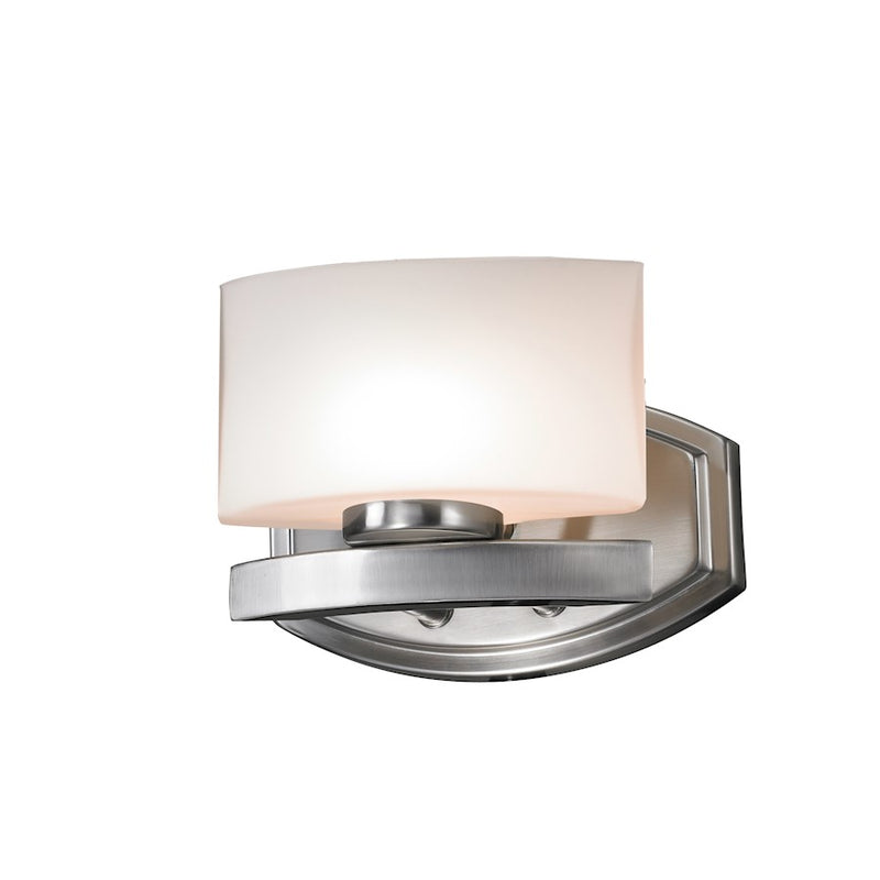 Z-Lite Galati 1 Light Vanity Light, 5.5x8x5.75", Brushed Nickel, Opal - 3013-1V