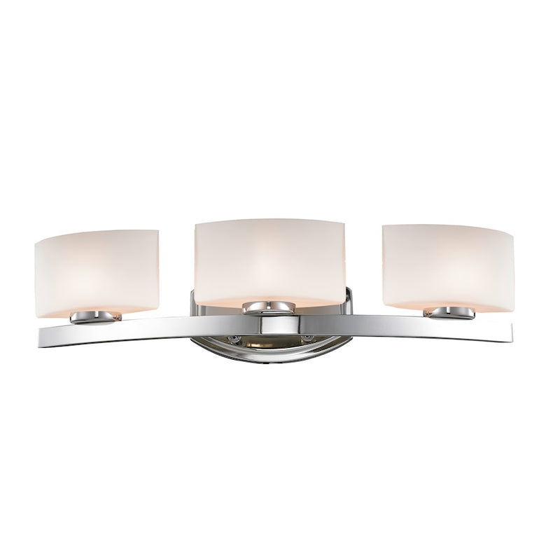 Z-Lite Galati 3 Light Vanity Light, 5.875x23.375x5.875", Chrome, Opal - 3014-3V