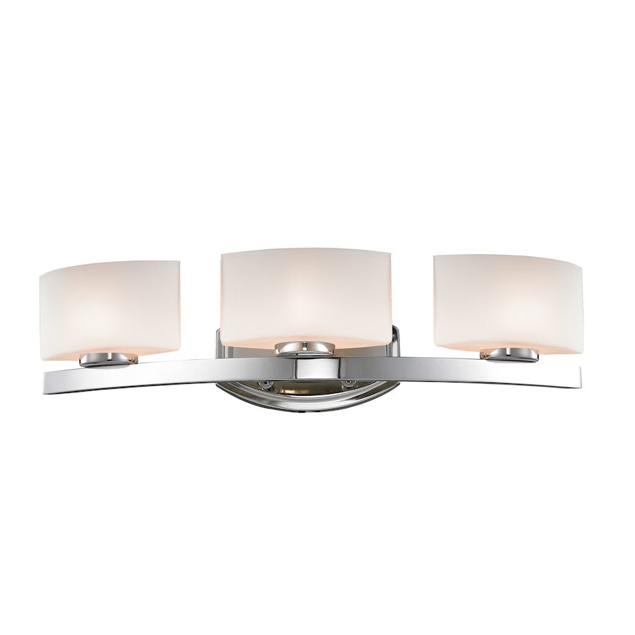 Z-Lite Galati 3 Light LED Vanity Light 5.875x23.375x5.875", Chrome, Opal - 3014-3V-LED