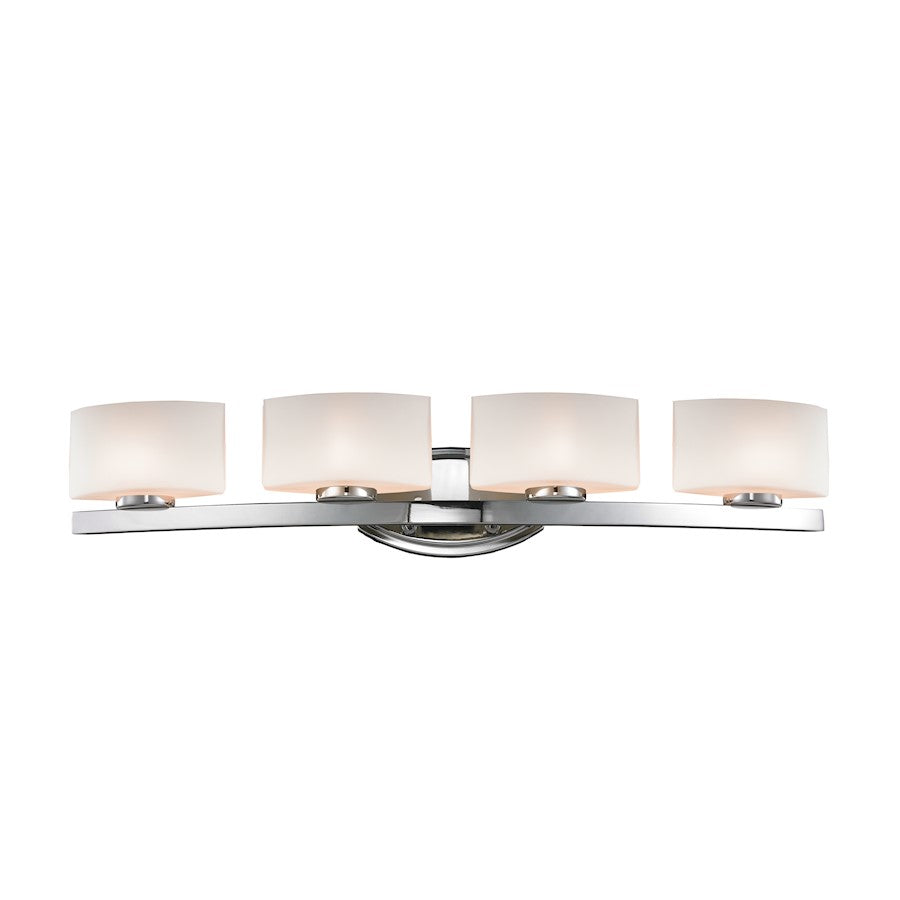 Z-Lite Galati 4 Light Vanity Light, 6x32x5.875", Chrome, Matte Opal - 3014-4V