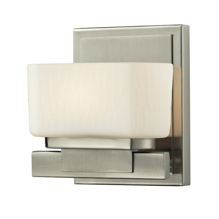 Z-Lite Gaia 1 Light LED Vanity Light, 5x5.75x6.25", Nickel, Opal - 3019-1V-LED