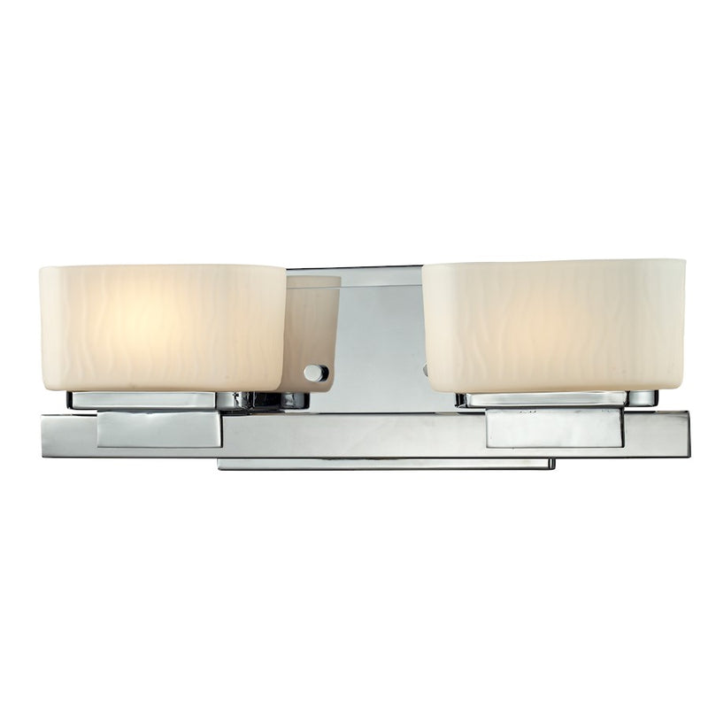 Z-Lite Gaia 2 Light Vanity Light, 5x14.75x4.75", Chrome, Matte Opal - 3020-2V