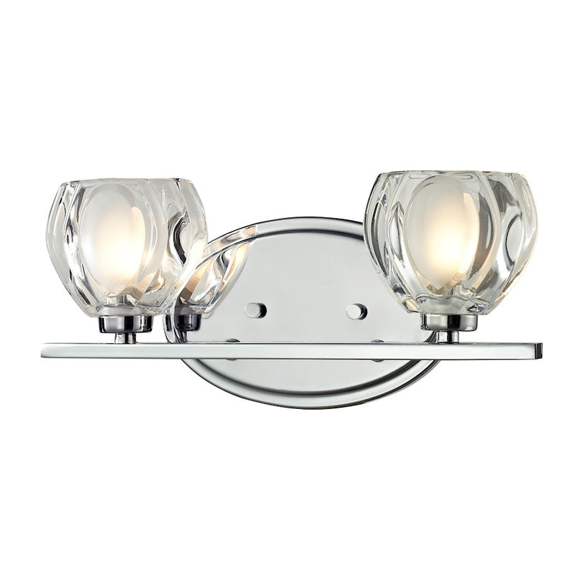 Z-Lite Hale 2 Light Vanity Light 3.75x12.75x5.75", Chrome, Clear & Frosted - 3023-2V
