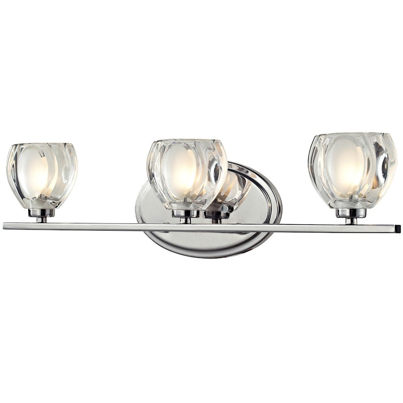 Z-Lite Hale 3 Light Vanity Light, 3.75x21x5.75", Chrome, Clear & Frosted - 3023-3V
