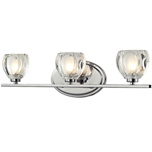 Z-Lite Hale 3 Light LED Vanity Light 3.75x21x5.75", Chrome, Clear/Frosted - 3023-3V-LED
