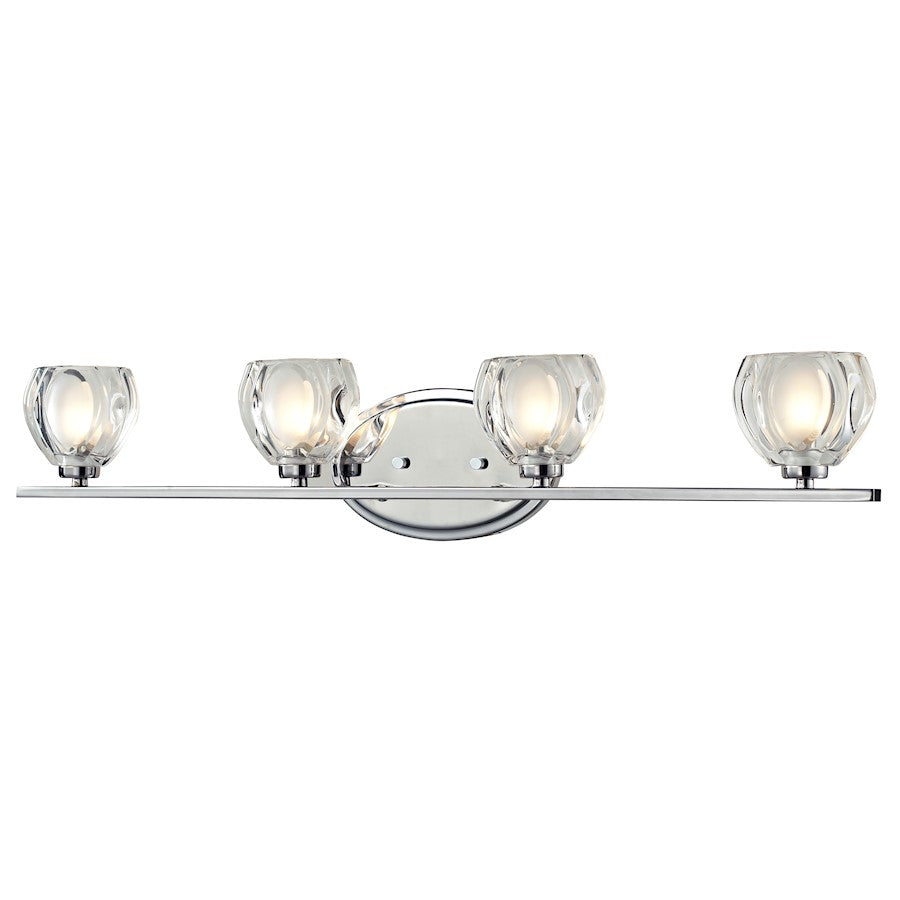 Z-Lite Hale 4 Light Vanity Light 3.75x29.25x5.75", Chrome, Clear & Frosted - 3023-4V