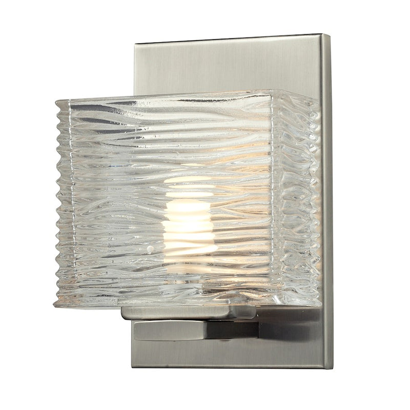 Z-Lite Jaol 1 Light Vanity Light, 3.75x5.25x7.125", Brushed Nickel, Clear - 3024-1V