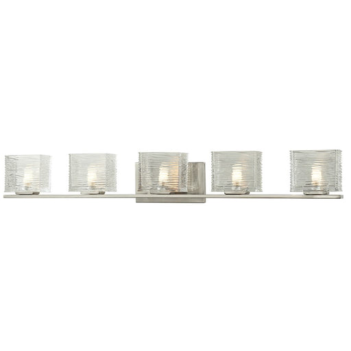 Z-Lite Jaol 5 Light LED Vanity Light 3.75x39.75x5.625", Nickel, Clear - 3024-5V-LED