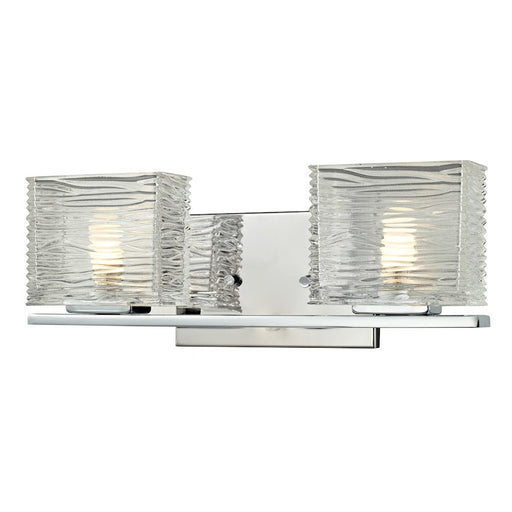 Z-Lite Jaol 2 Light Vanity Light, 3.75x15.25x5.625", Chrome, Clear - 3025-2V