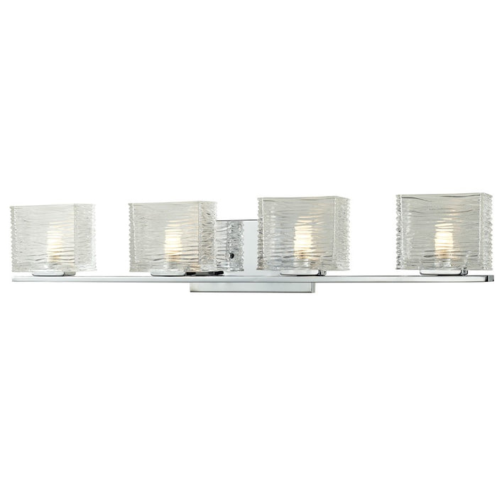 Z-Lite Jaol 4 Light Vanity Light, 3.75x31.125x5.625", Chrome, Clear - 3025-4V