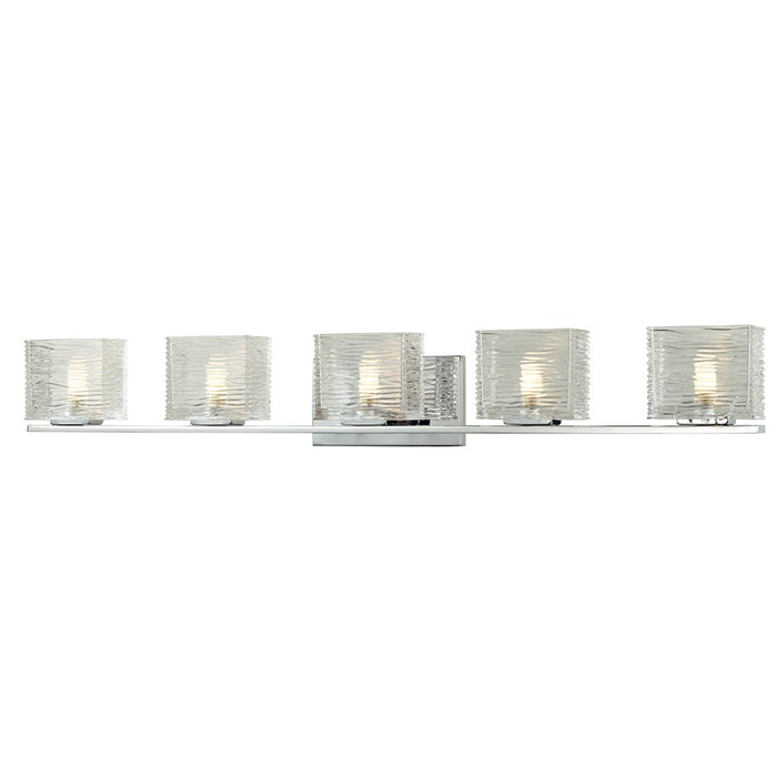 Z-Lite Jaol 5 Light Vanity Light, 3.75x39.75x5.625", Chrome, Clear - 3025-5V