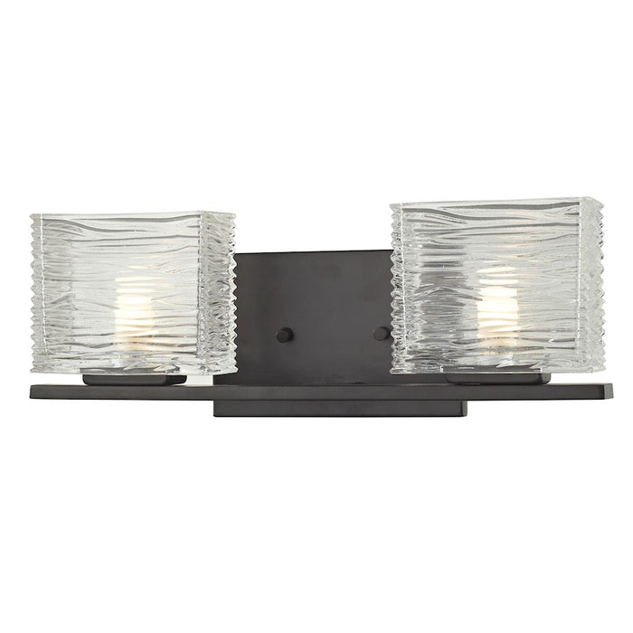 Z-Lite Jaol 2 Light Vanity Light, 3.75x15.25x5.625", Bronze, Clear - 3026-2V