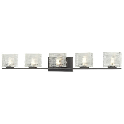 Z-Lite Jaol 5 Light Vanity Light, 3.75x39.75x5.625", Bronze, Clear - 3026-5V