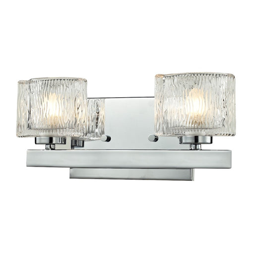 Z-Lite Rai 2 Light LED Vanity Light, 3.625x12.5x5.375", Chrome, Clear - 3028-2V-LED
