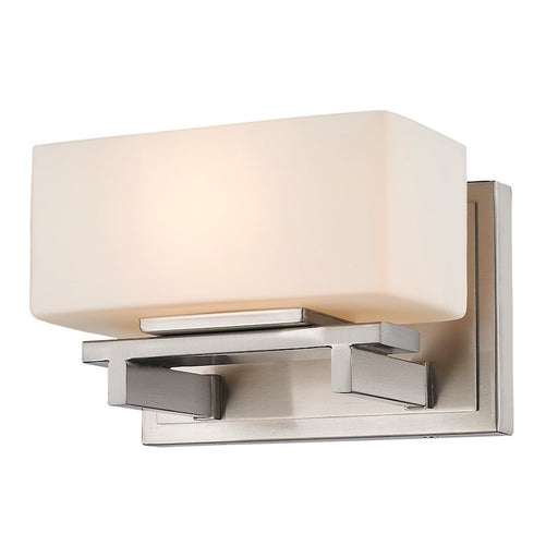 Z-Lite Kaleb 1 Light Wall Sconce, 7.25x5.125x4.875", Nickel, Opal - 3029-1S-BN