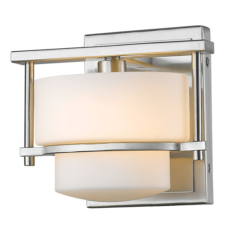 Z-Lite Porter 1 Light Wall Sconce, 7x5.5x6.25", Brushed Nickel, Opal - 3030-1S-BN
