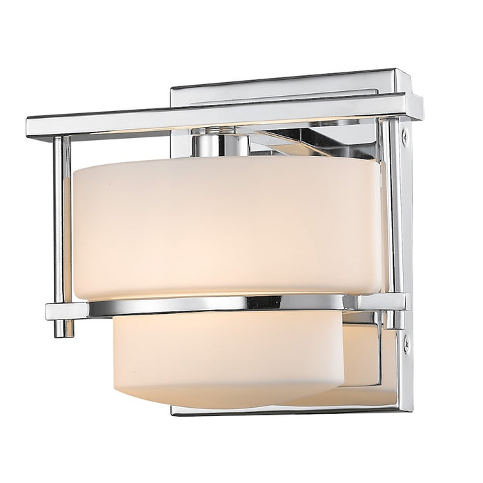 Z-Lite Porter 1 Light Wall Sconce, 7x5.5x6.25", Chrome, Matte Opal - 3030-1S-CH
