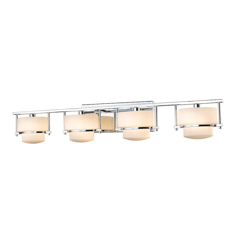 Z-Lite Porter 4 Light LED Vanity Light, 5.5x34x6.25", Chrome, Opal - 3030-4V-CH-LED