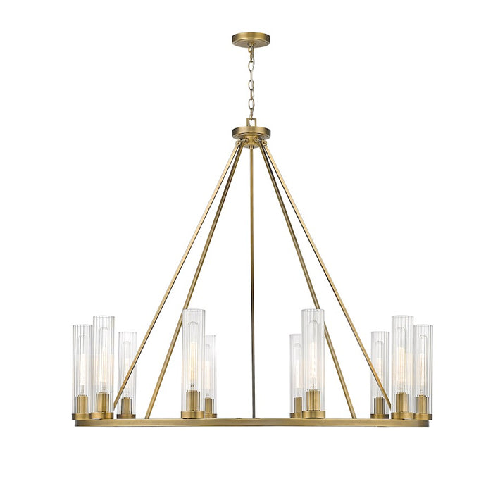 Z-Lite Beau Chandelier, Rubbed Brass/Clear