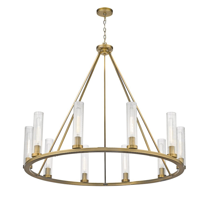 Z-Lite Beau Chandelier, Rubbed Brass/Clear