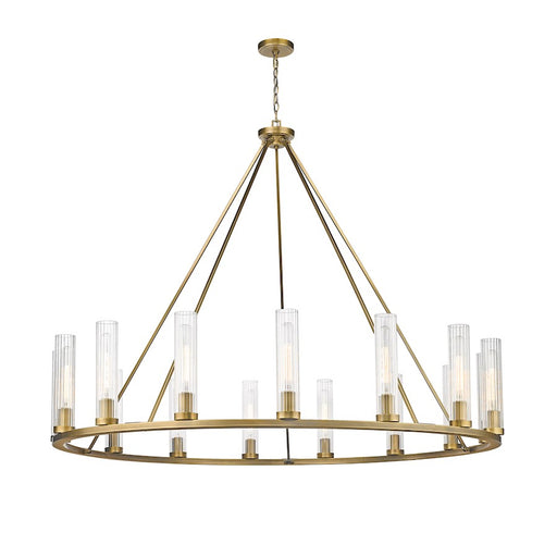Z-Lite Beau Chandelier, Rubbed Brass/Clear