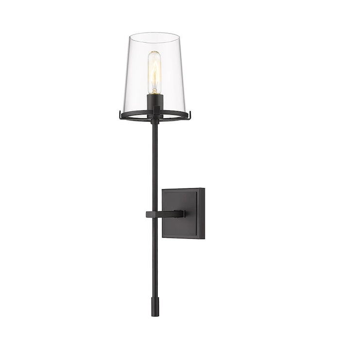 Z-Lite Callista 1 Light Wall Sconce in Matte Black/Clear - 3032-1S-MB