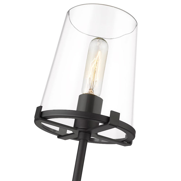 Z-Lite Callista 1 Light Wall Sconce, Matte Black/Clear