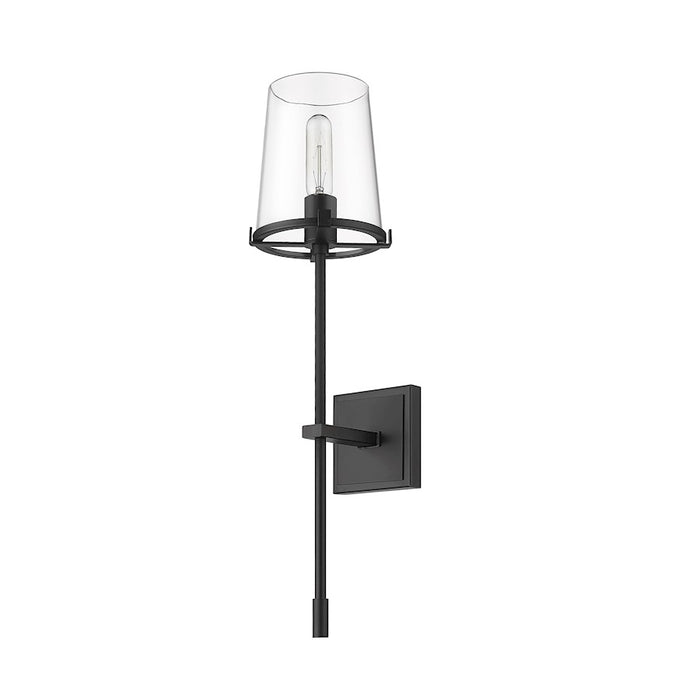 Z-Lite Callista 1 Light Wall Sconce, Matte Black/Clear
