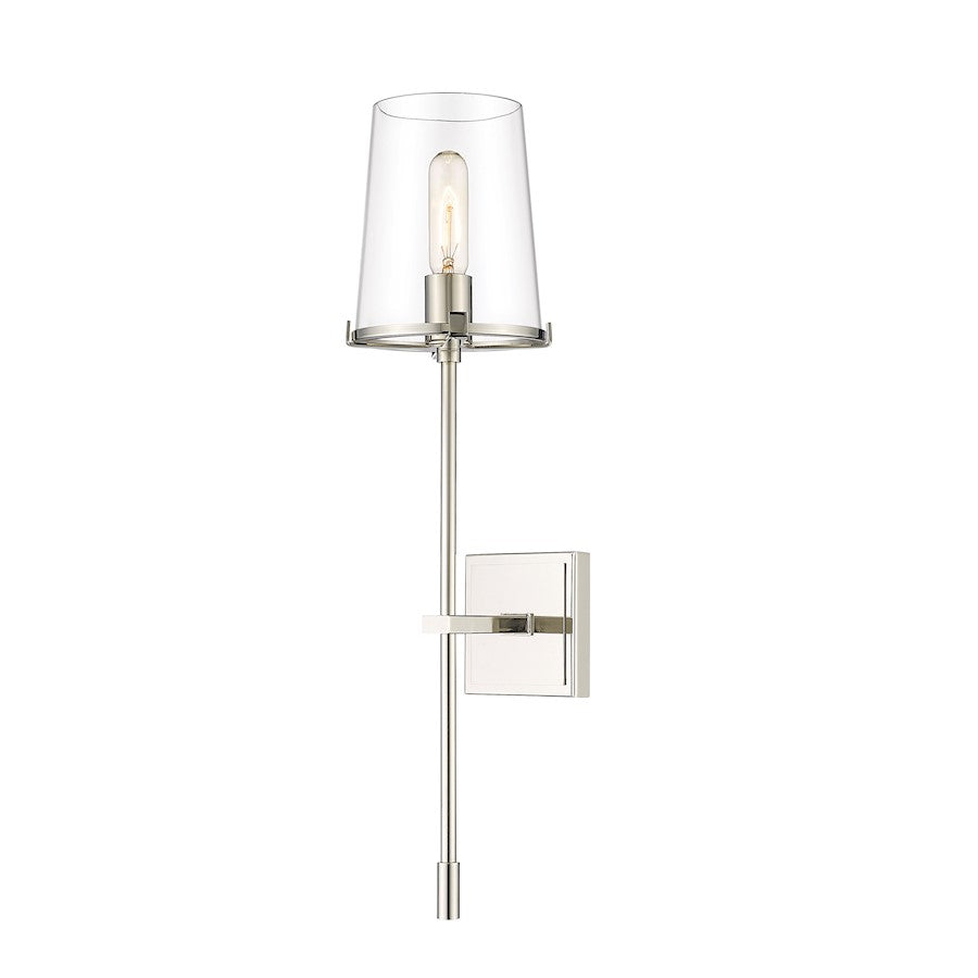 Z-Lite Callista 1 Light Wall Sconce in Polished Nickel/Clear - 3032-1S-PN