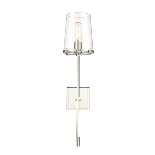 Z-Lite Callista 1 Light Wall Sconce, Polished Nickel/Clear