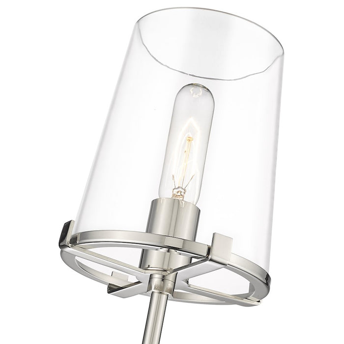 Z-Lite Callista 1 Light Wall Sconce, Polished Nickel/Clear