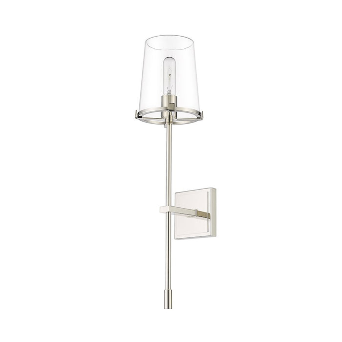 Z-Lite Callista 1 Light Wall Sconce, Polished Nickel/Clear