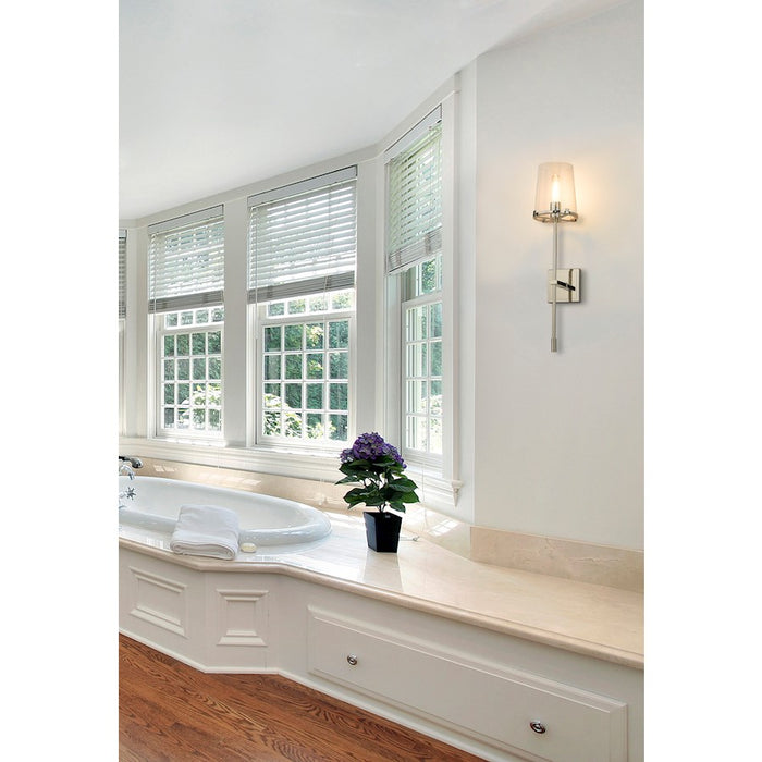 Z-Lite Callista 1 Light Wall Sconce, Polished Nickel/Clear