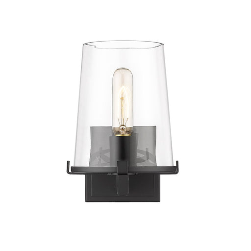 Z-Lite Callista 1 Light Vanity, Matte Black/Clear