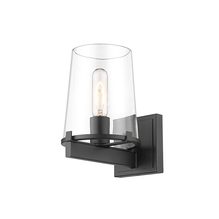 Z-Lite Callista 1 Light Vanity, Matte Black/Clear