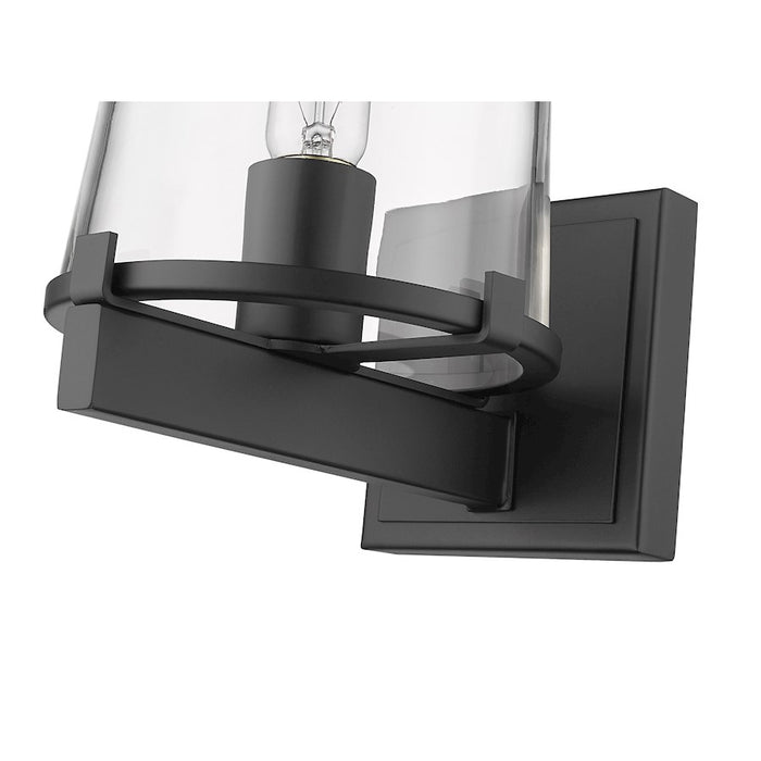 Z-Lite Callista 1 Light Vanity, Matte Black/Clear
