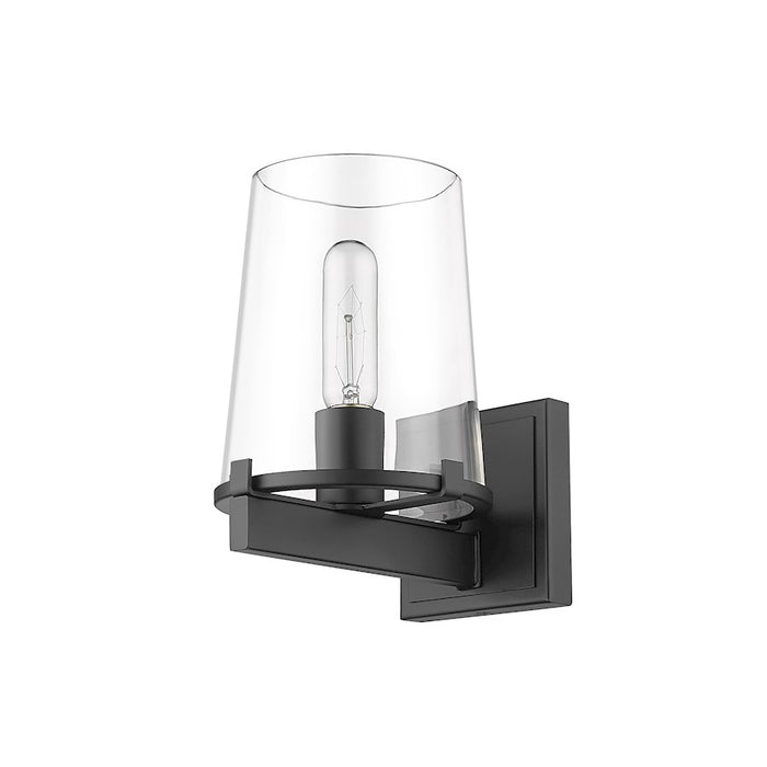 Z-Lite Callista 1 Light Vanity, Matte Black/Clear