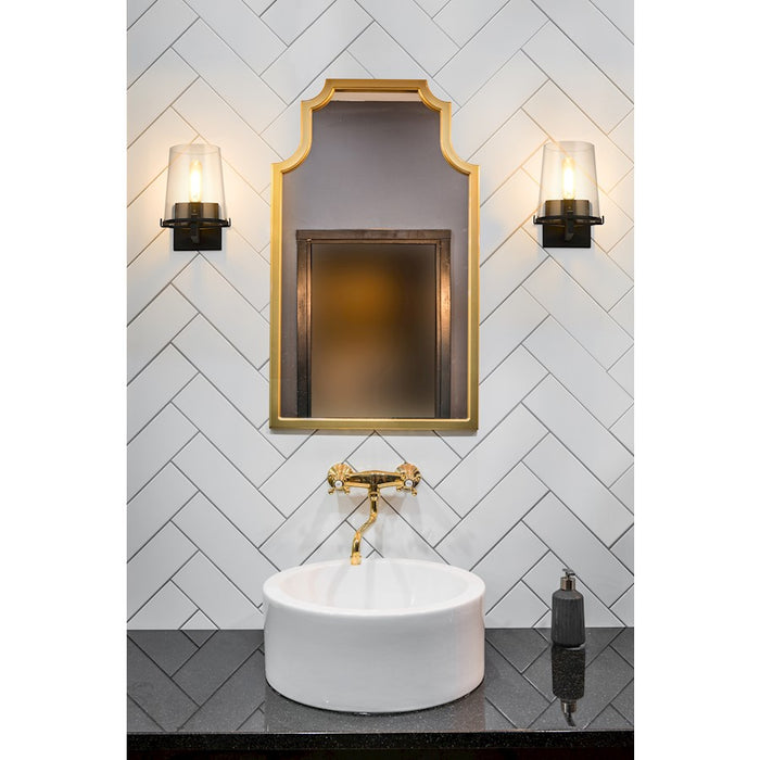 Z-Lite Callista 1 Light Vanity, Matte Black/Clear