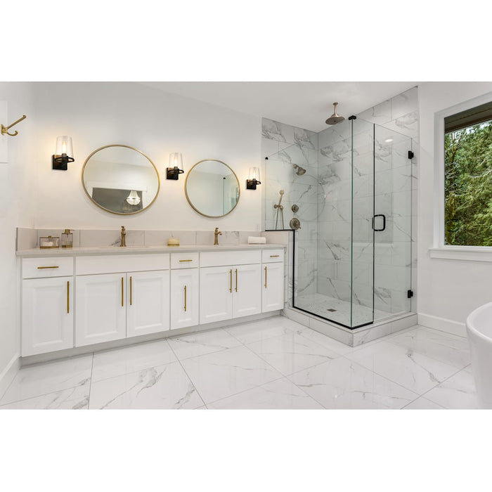 Z-Lite Callista 1 Light Vanity, Matte Black/Clear