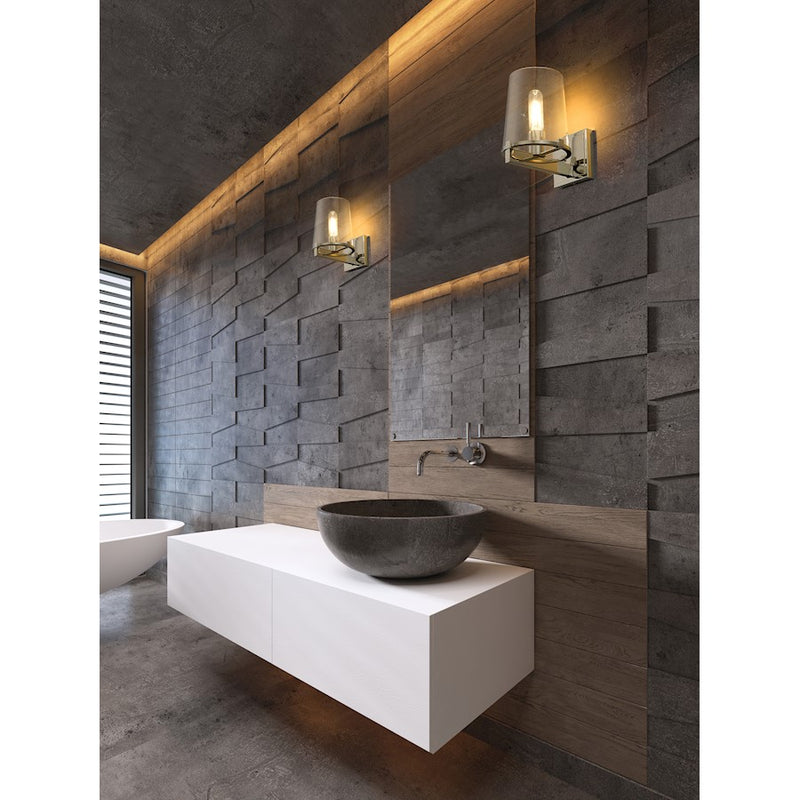 Z-Lite Callista 1 Light Vanity, Polished Nickel/Clear