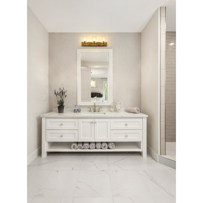 Z-Lite Callista 3 Light Vanity, Rubbed Brass/Clear