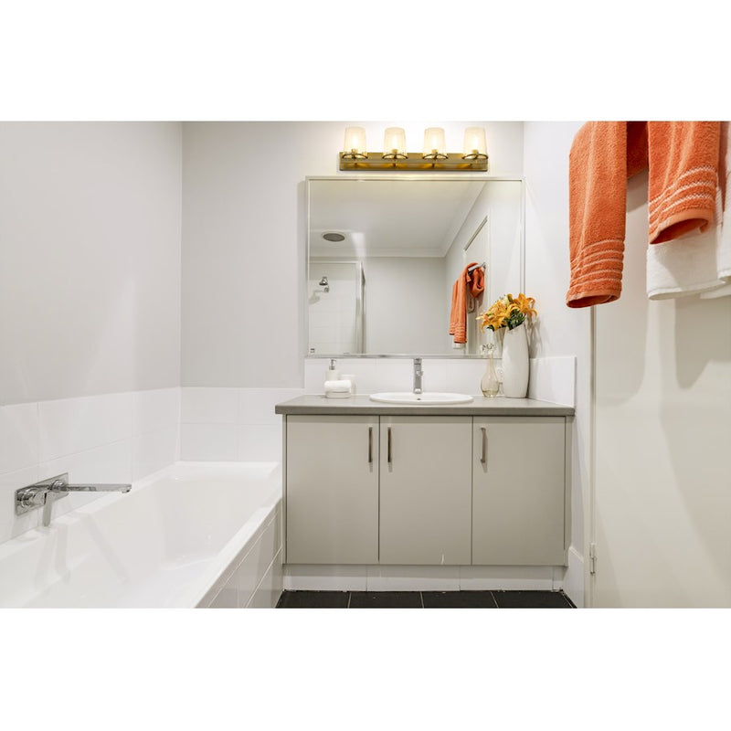Z-Lite Callista 4 Light Vanity, Rubbed Brass/Clear
