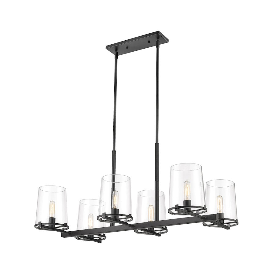 Z-Lite Callista 6 Light Chandelier in Matte Black/Clear - 3032-6L-MB