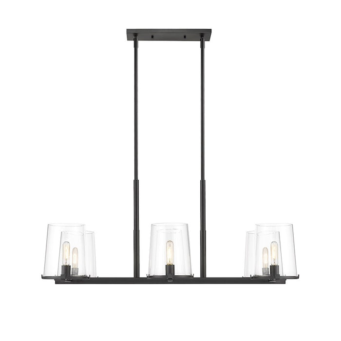 Z-Lite Callista 6 Light Chandelier, Matte Black/Clear