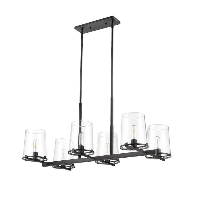 Z-Lite Callista 6 Light Chandelier, Matte Black/Clear