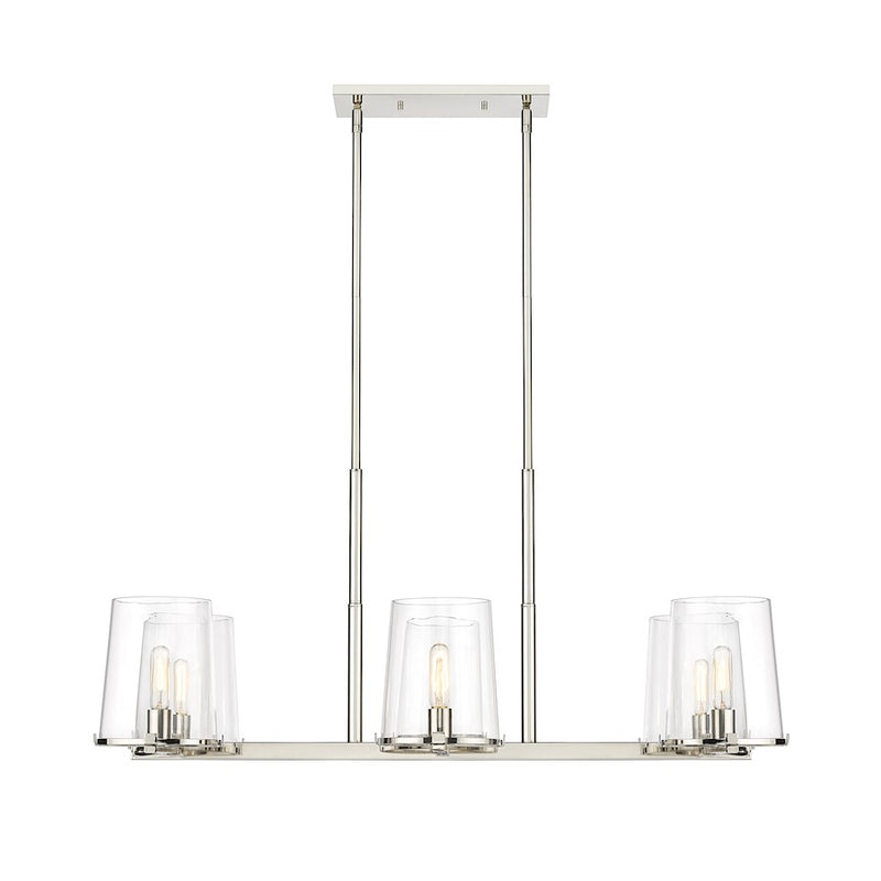 Z-Lite Callista 6 Light Chandelier, Polished Nickel/Clear