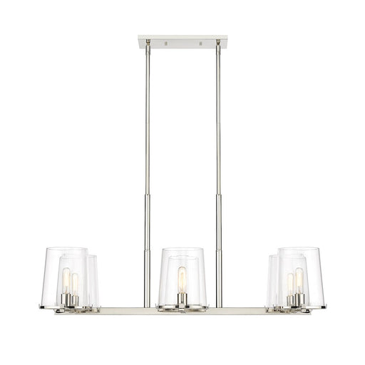 Z-Lite Callista 6 Light Chandelier, Polished Nickel/Clear